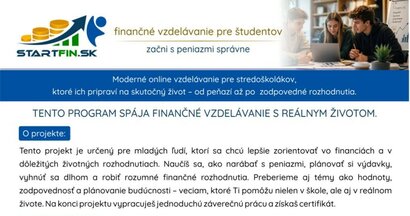 Bezplatné finančné vzdelávanie pre žiakov