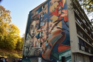 Zväčšiť fotografiu - Náš školský internát zdobí nový mural!
