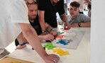 Interaktívna výstava – stála expozícia: Trochu zábavy - žiaci si zahrali futbal, šachy, potrápili sa hlavolamami 