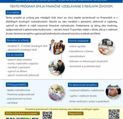 Bezplatné finančné vzdelávanie pre žiakov