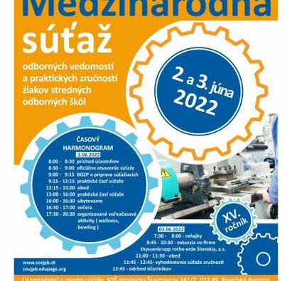 Medzinárodná súťaž odborných vedomostí a praktických zručností žiakov stredných odborných škôl 2. -3. 6. 2022 