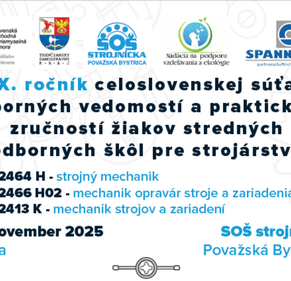 XIX. ročník celoslovenskej sútaže odborných vedomostí a praktických zručností žiakov stredných odborných škôl pre strojárstvo