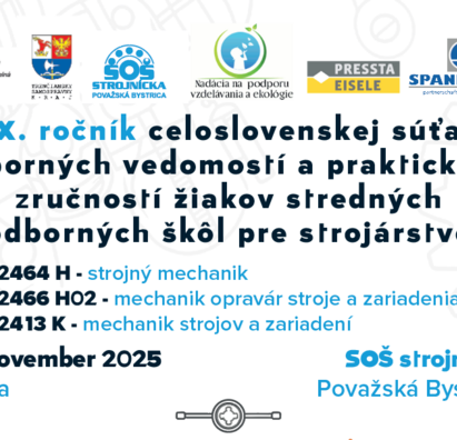 XIX. ročník celoslovenskej sútaže odborných vedomostí a praktických zručností žiakov stredných odborných škôl pre strojárstvo